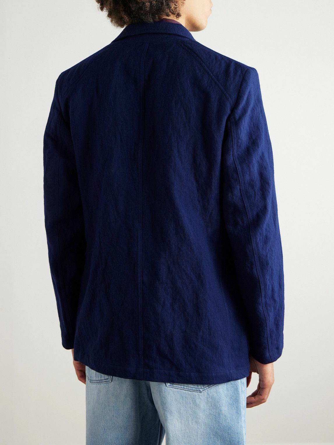 Drake's - MKIII Double-Breasted Twill Blazer - Blue