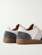 Mr P. - Ansel Colour-Block Suede and Leather Sneakers - Blue