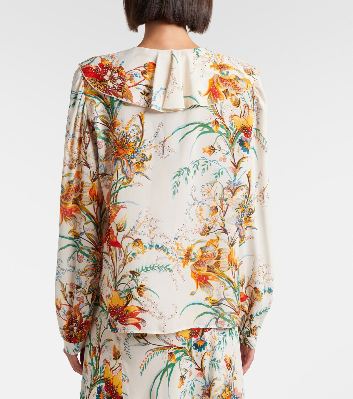 Etro Floral ruffled shirt