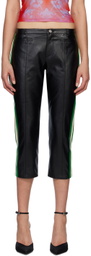 Miaou Black Capri Faux-Leather Trousers