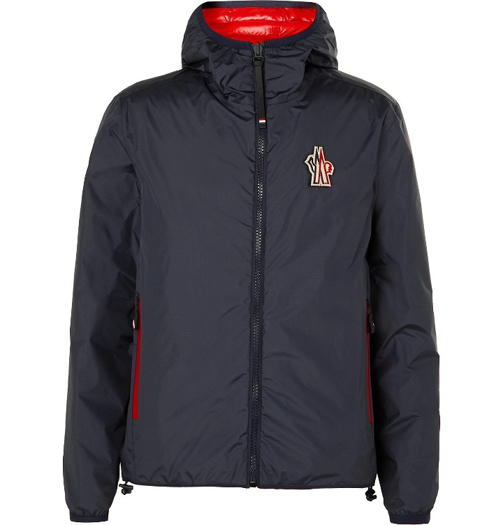 Photo: Moncler Grenoble - Chambave Reversible Logo-Appliquéd Quilted Shell Down Hooded Ski Jacket - Blue