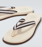 Brunello Cucinelli Leather-trimmed slippers