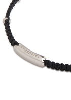 Tateossian Sterling Silver and Macramé Bracelet Black