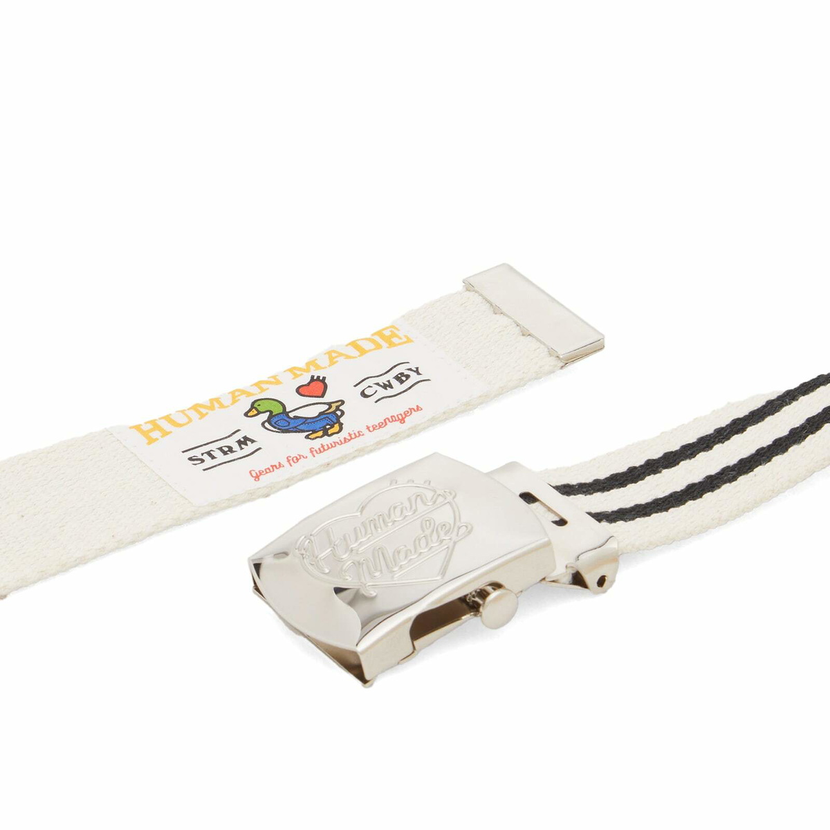 Human Made Men's Webbed Belt in White 