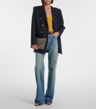 Saint Laurent Ribbed-knit silk top