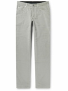 Brioni - Slim-Fit Stretch-Cotton Corduroy Trousers - Gray