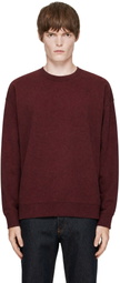 Dries Van Noten Burgundy Oversized Cotton Sweatshirt