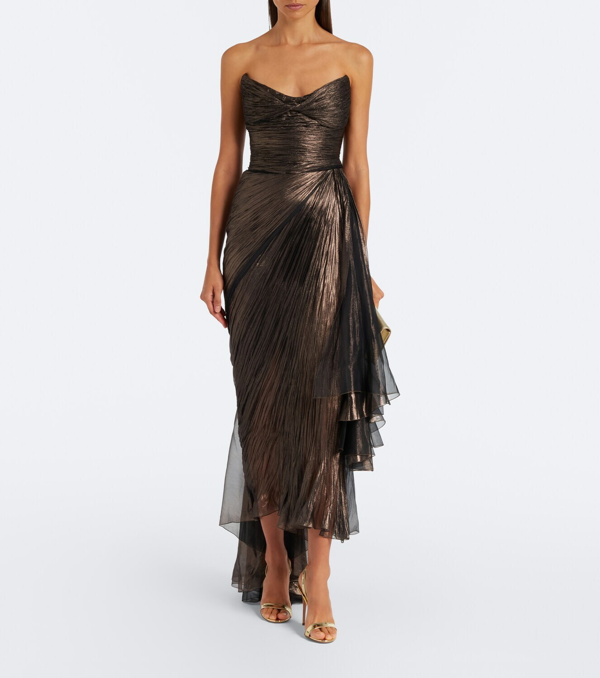 Maria Lucia Hohan Heidi metallic silk corset gown
