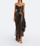 Maria Lucia Hohan Heidi metallic silk corset gown