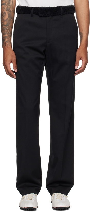 Photo: MM6 Maison Margiela Black Fleece Trim Trousers