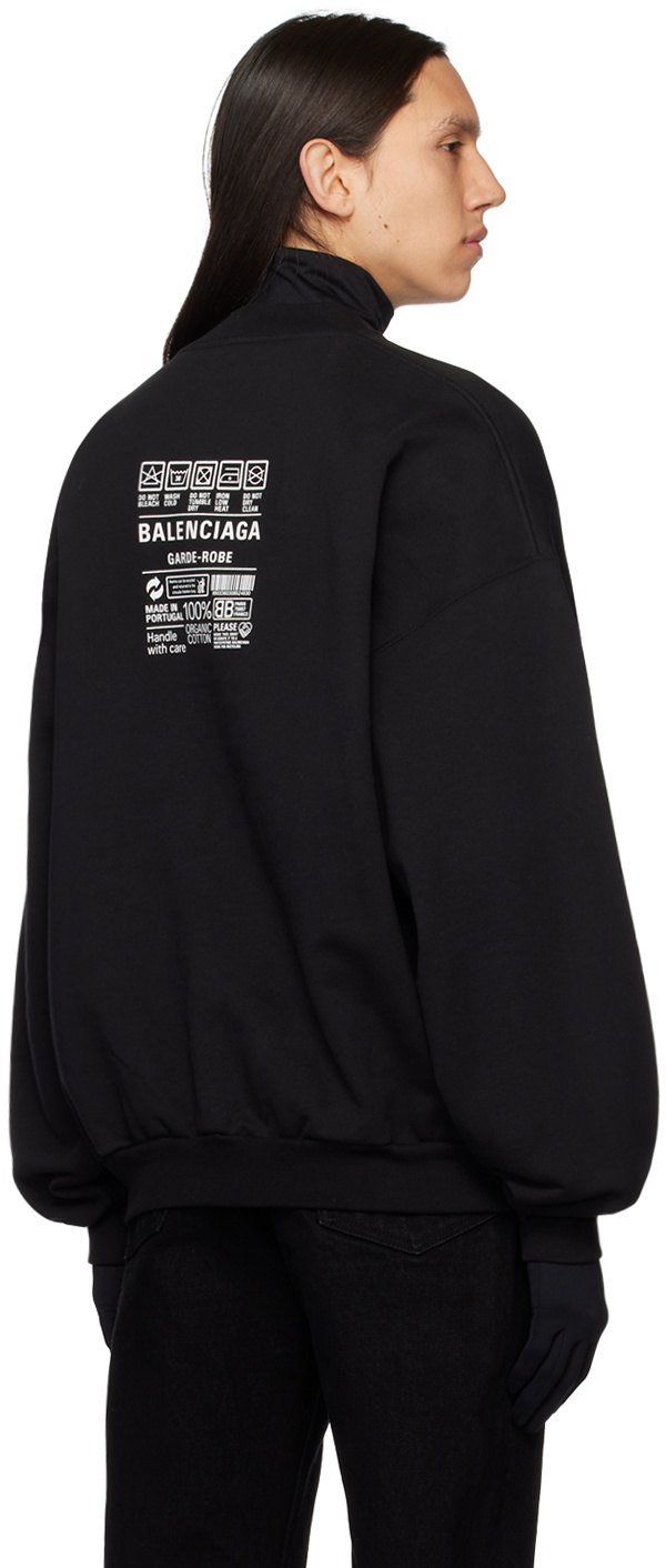 Balenciaga Black Care Label Sweatshirt