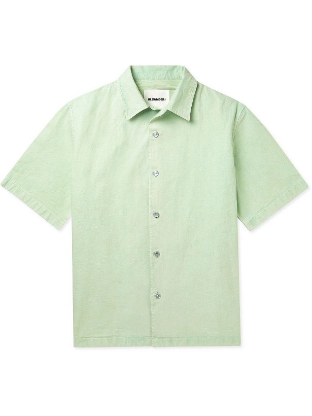 Photo: Jil Sander - Convertible-Collar Linen Shirt - Green
