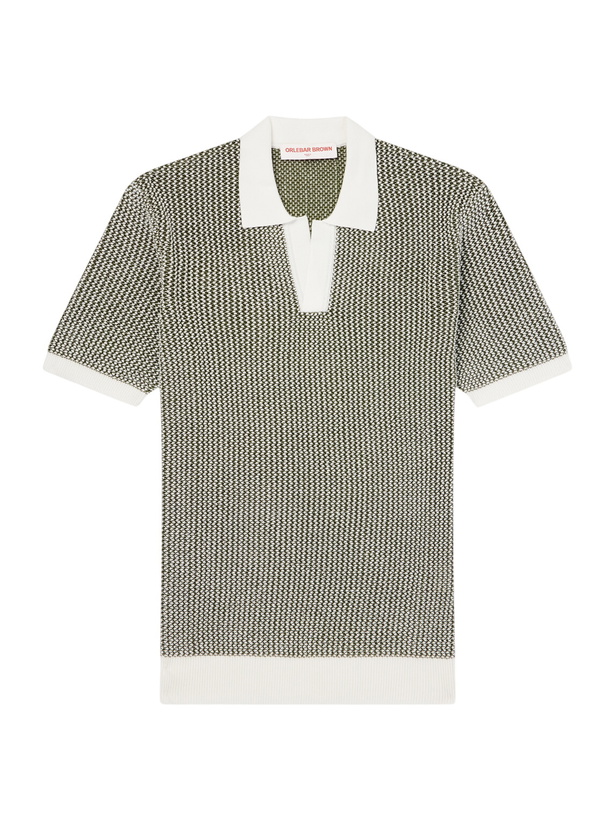 Photo: Orlebar Brown - Horton Slim-Fit Crocheted Cotton Polo Shirt - Green