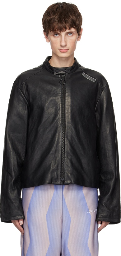Photo: Acne Studios Black Embossed Leather Jacket