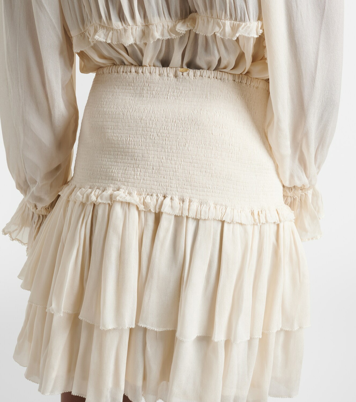 Poupette St Barth Farrah tiered miniskirt