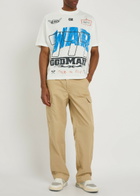 God Made War Printed Cotton T-shirt Off White
