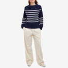 Armor-Lux Women's Long Sleeve Pull ML Heritage Knit in Seal/Natural