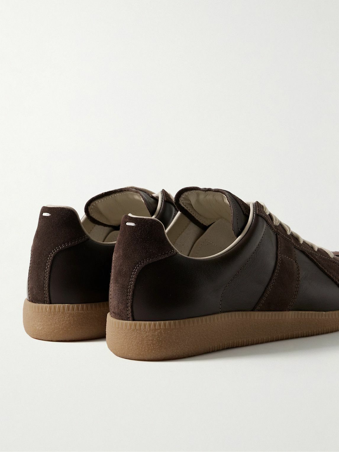 Maison Margiela - Replica Leather and Suede Sneakers - Brown