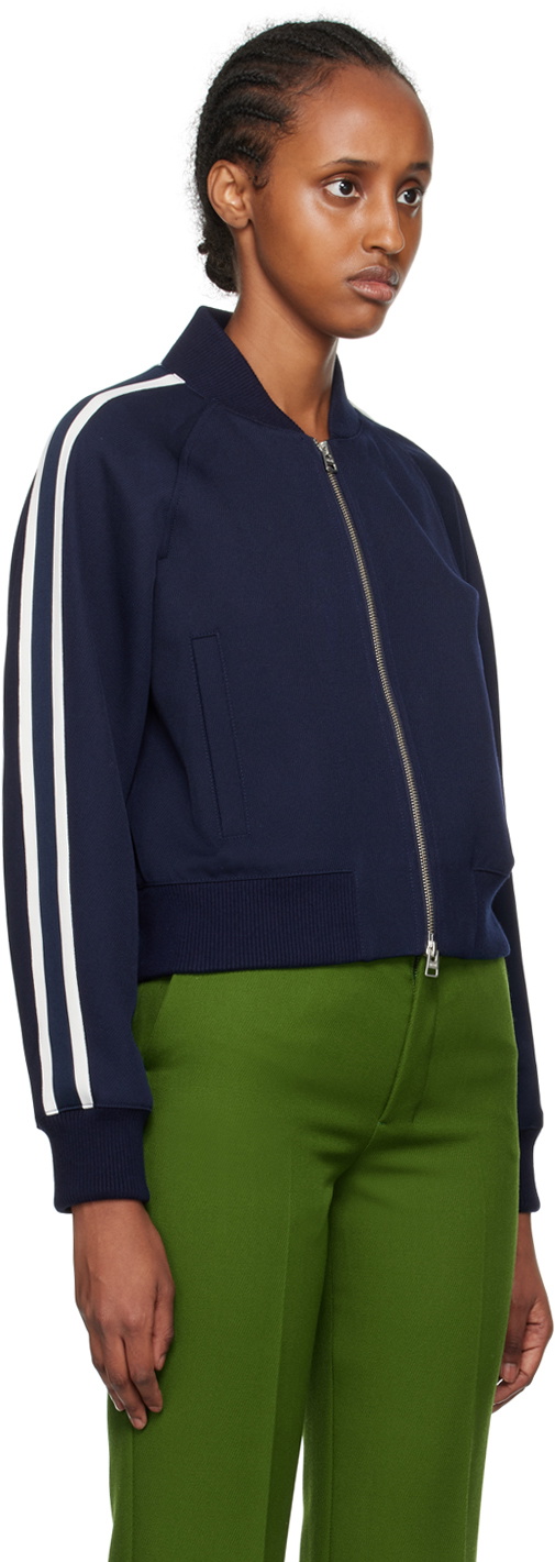 AMI Alexandre Mattiussi Navy Zip Bomber Jacket