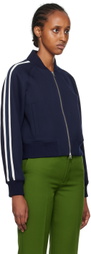AMI Alexandre Mattiussi Navy Zip Bomber Jacket