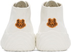 Kenzo White Tiger Crest High-Top Sneakers