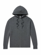 LOEWE - Logo-Embossed Wool-Blend Zip-Up Hoodie - Gray