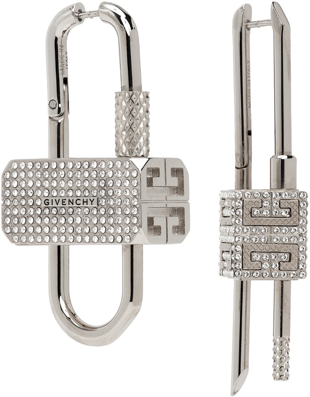 Photo: Givenchy Silver Lock Crystal Earrings