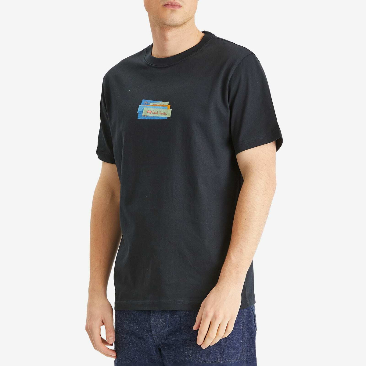 Paul R. Smith Label Paul Smith Men's PS Label Print T-Shirt in Blue Paul Smith