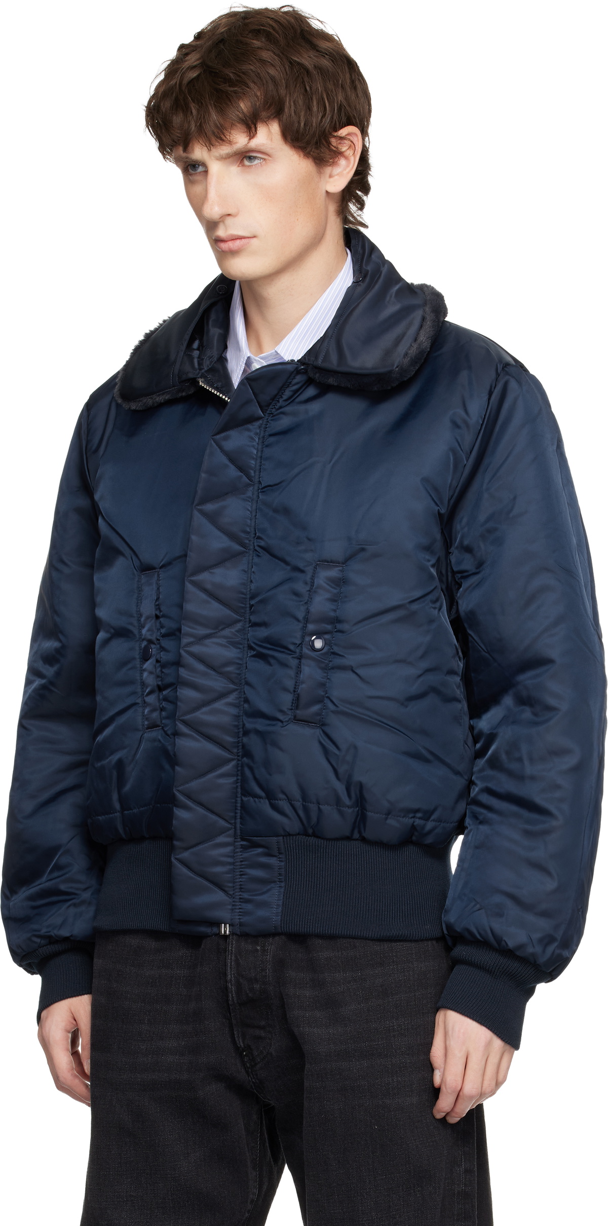 MASTERMIND WORLD Navy Alpha Industries Edition B-15 Flight Reversible Bomber Jacket