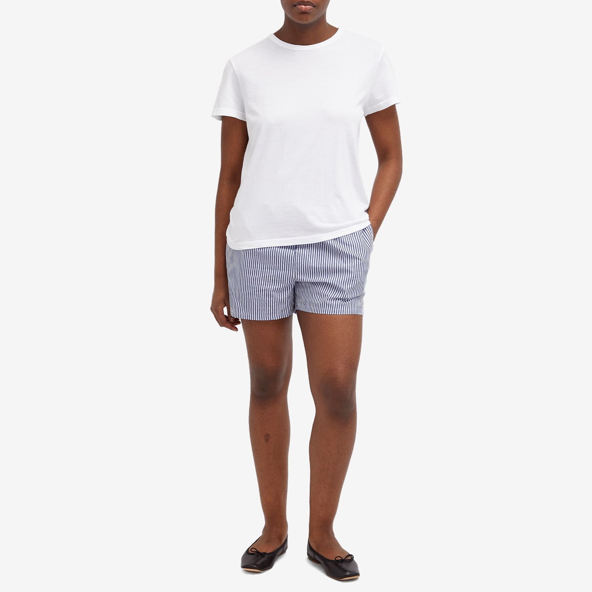 DONNI. Women's Stripe Pop Boxer in Navy Stripe
