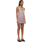 Marco Rambaldi Purple and Green Crochet Tank Dress