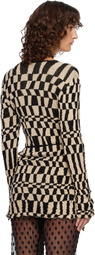 Dries Van Noten Black & Off-White Jacquard Cardigan