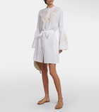 Melissa Odabash Everly embroidered cotton and linen mini dress