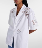 Versace Embroidered cotton poplin bowling shirt