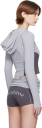 MISBHV Gray Lycra Zipped Sport Hoodie
