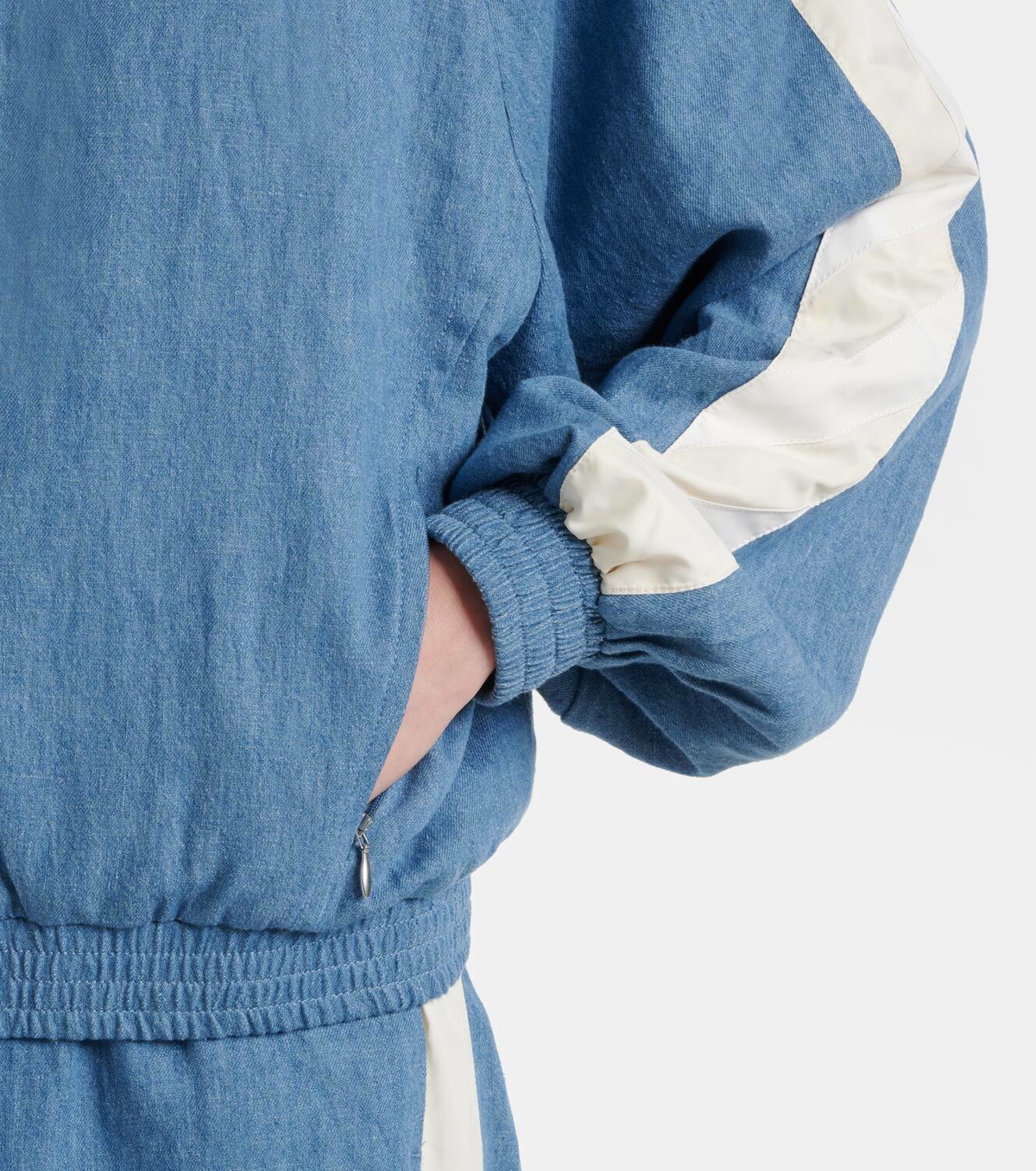 The Upside Oracle Elias hemp and cotton chambray track jacket