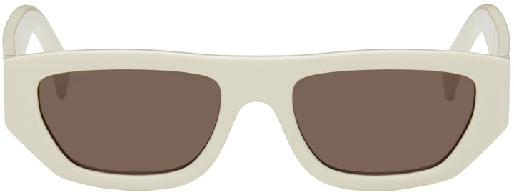 Photo: Gucci Off-White Rectangular Sunglasses