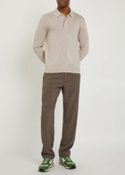 NN07 Emerson Melange Wool Polo Shirt Ecru