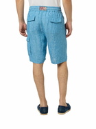 MC2 Saint Barth Man Denim Blue Linen Bermuda Marseille