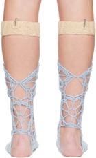 nastyamasha SSENSE Exclusive Blue Crochet Floral Socks