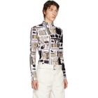 Linder White Printed Stephen Turtleneck