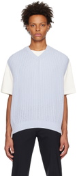 Solid Homme Blue V-Neck Vest