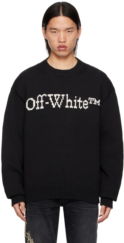 Photo: Off-White Black Big Bookish Chunky Sweater