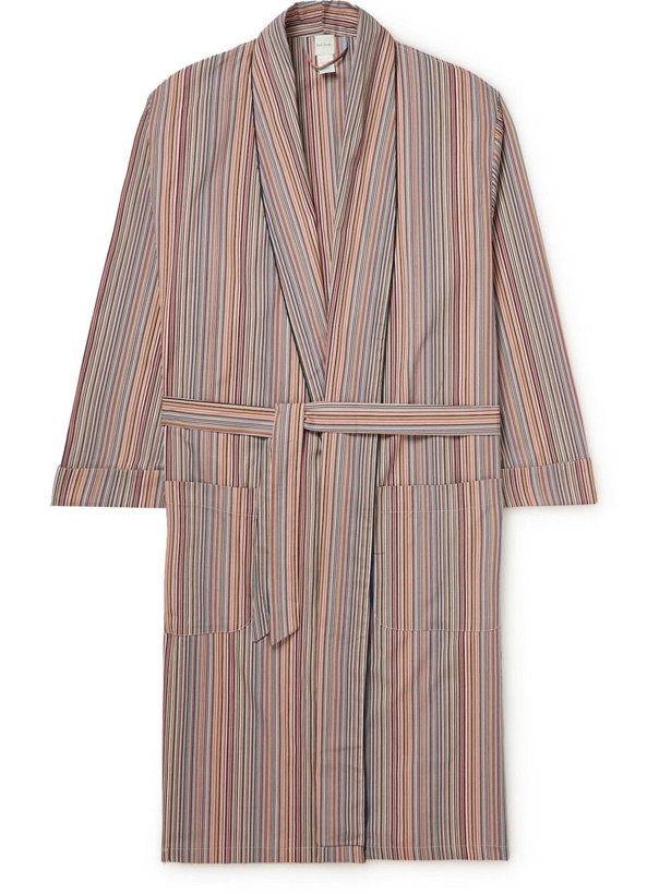 Photo: Paul Smith - Striped Cotton-Poplin Robe - Red