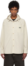 Kijun Off-White Check Hoodie Shirt
