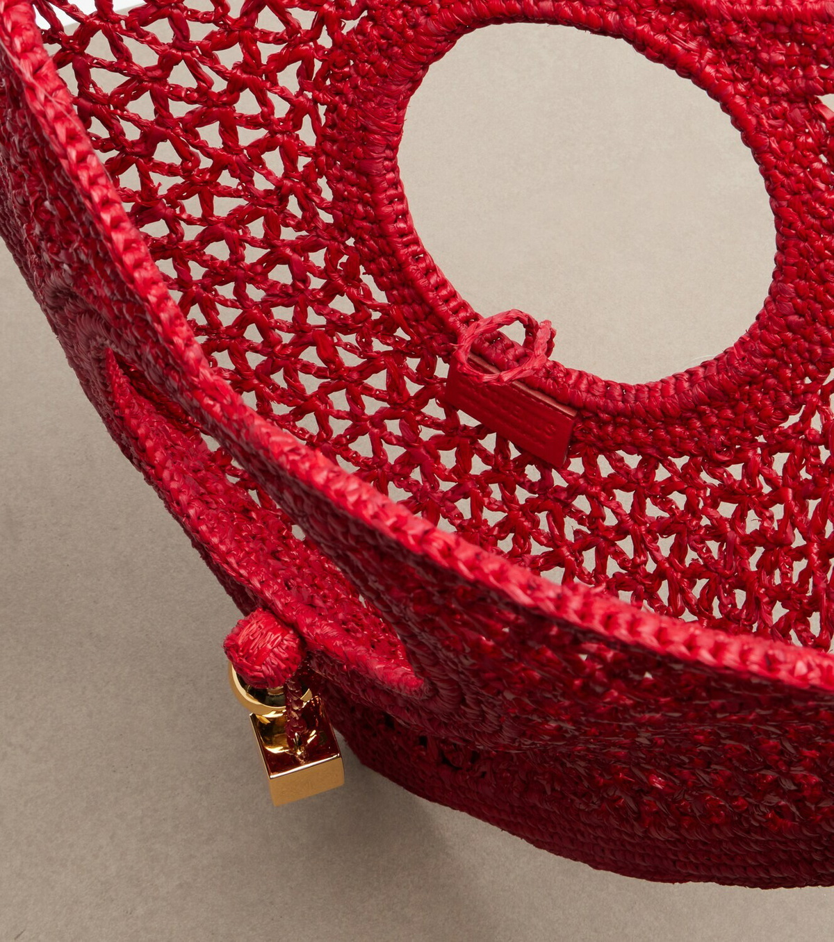 Jacquemus Spiaggia Cœur Small raffia top-handle bag