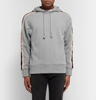 Gucci - Oversized Webbing-Trimmed Loopback Cotton-Jersey Hoodie - Men - Gray