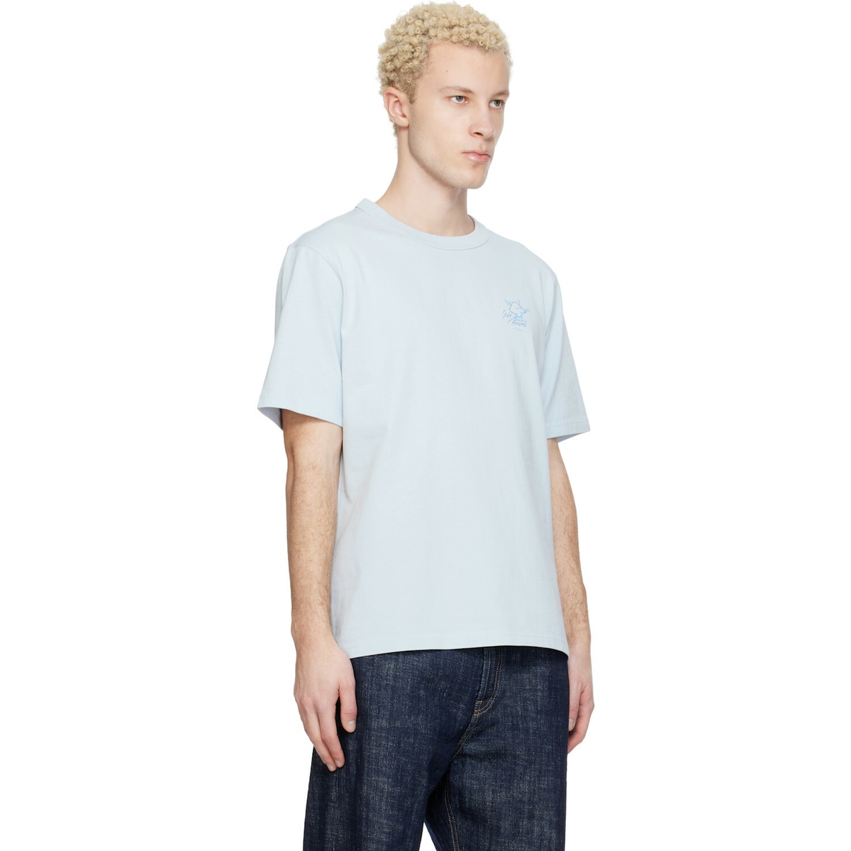 Maison Kitsuné Blue Barista Fox Relax T-shirt