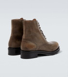 The Row Distressed leather combat boots