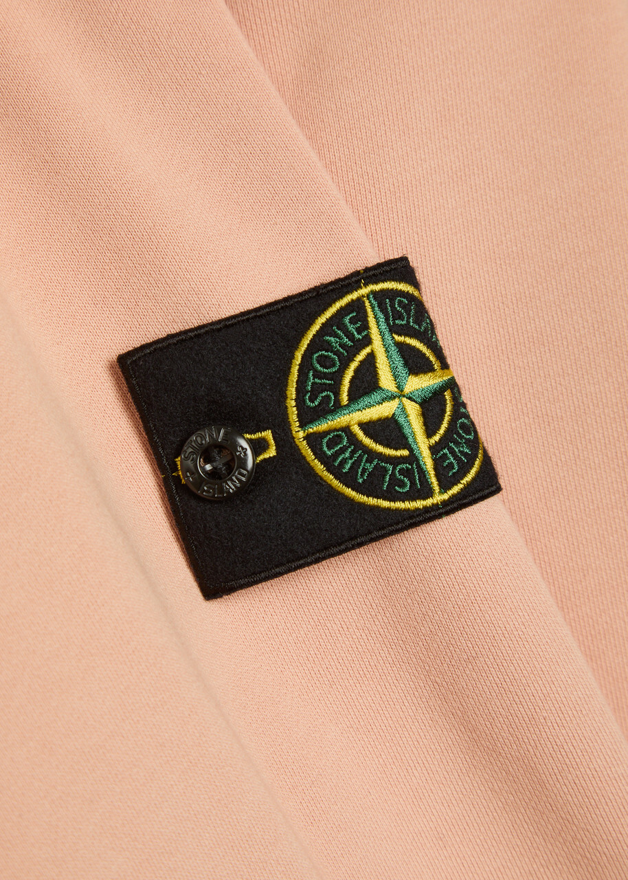 Stone Island Logo Cotton Sweatshirt Pink